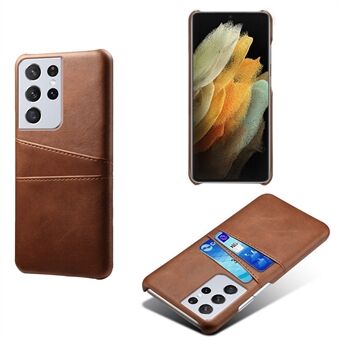 KSQ PC + PU Leather Coated Case with Dual-Card Slots for Samsung Galaxy S21 Ultra 5G
