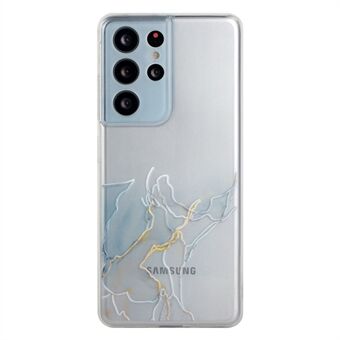 Marmormönster [Exakt design med hålöppning] Mjukt TPU-fodral för Samsung Galaxy S21 Ultra 5G
