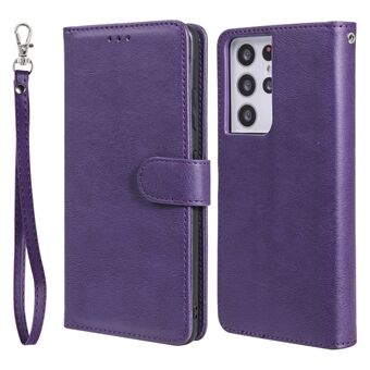 Stand 2-i-1 designfodral för plånboksfodral i läder för Samsung Galaxy S21 Ultra 5G