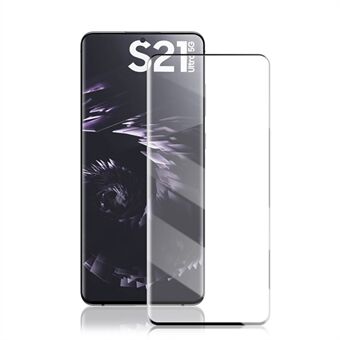 MOCOLO Fingeravtryck i full storlek 3D böjt skärmskydd i härdat glas [Sidolim] för Samsung Galaxy S21 Ultra 5G - Svart