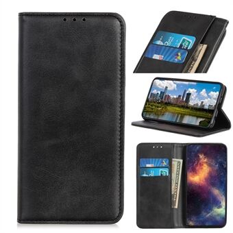 Auto-absorberad Split Leather Phone Shell med Stand plånbok för Samsung Galaxy S21 Plus