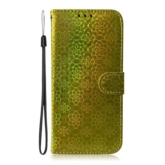 Blommönster Leather Stand plånbok Fodral till Samsung Galaxy S21 + 5G