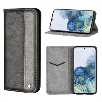Business Splice Style Card Holder Leather Protector för Samsung Galaxy S21 + Stand Case