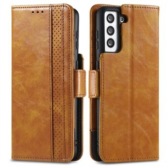 CASENEO 002 Series For Samsung Galaxy S21+ 5G Splicing PU Leather Case Business Style Fall Proof Flip Folio Wallet Cover with Stand