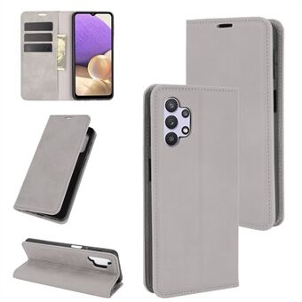Skin-Touch Auto absorberas läderfodral med plånboken Stand för Samsung Galaxy A32 5G Case