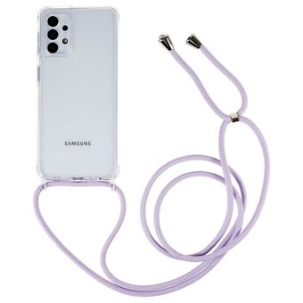 Skyddsfodral för Samsung Galaxy A32 5G / M32 5G, genomskinlig TPU+akryl telefonbaksida med halsband