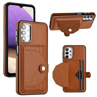 YB Leather Coating Series-4 Card Slots Fodral för Samsung Galaxy A32 5G / M32 5G Kickstand PU Läder+TPU telefonskal