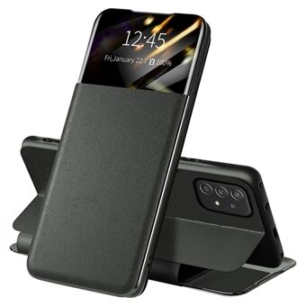 För Samsung Galaxy A52 4G / 5G / A52s 5G View Window Fallsäkert telefonfodral i läder med Stand