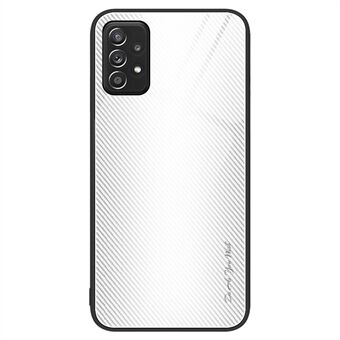 Anti- Scratch telefonfodral för Samsung Galaxy A52 4G / 5G / A52s 5G, telefonfodral i härdat glas i kolfiber med mjuk TPU-ram