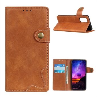Leather Wallet S Form Dekoration Protection Phone Stand Shell för Samsung Galaxy A02s (EU Version)