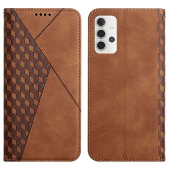Geometriskt mönster Skin-touch Feel Stand Plånboksfodral Magnetisk läder telefonfodral för Samsung Galaxy A32 4G (EU-version)