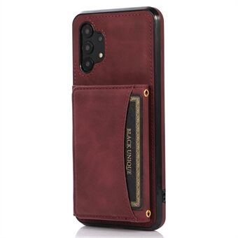 För Samsung Galaxy A32 4G (EU-version) Trefaldig plånbok PU-läderbelagd TPU-fodral Dropsäkert Kickstand-telefonfodral
