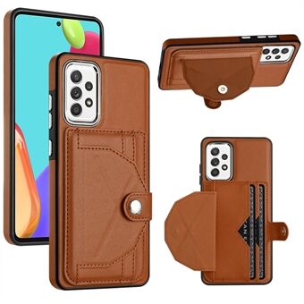 YB Leather Coating Series-4 telefonfodral för Samsung Galaxy A32 4G (EU-version) Kickstand Kortplatser Läderbelagt TPU-fodral