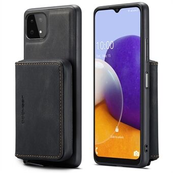 JEEHOOD Fullt skydd Magnetisk, löstagbart 2-i-1 Hybridfodral med dragkedjeförsedd plånboksstativ för Samsung Galaxy A22 5G (EU-version)
