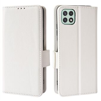Stötsäkert Litchi Texture PU-lädertelefonskal + TPU-fodral Plånboksskal med horisontellt Stand för Samsung Galaxy A22 5G (EU-version)