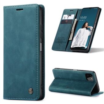 CASEME 013-serien Dammtät telefonfodral för Samsung Galaxy A22 5G (EU-version), Autoabsorberat PU-läder+TPU-plånbok Vikbart Stand Mobilfodral
