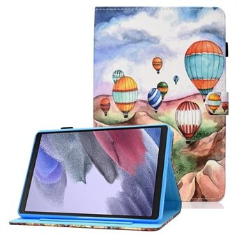 För Samsung Galaxy Tab A7 Lite 8,7-tums T220 / T225 Mönstertrycksömmar PU-läder Tablettfodral Horisontellt Stand Flip Magnetiska kortplatser Skydd med pennhållare
