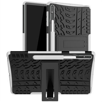 Cool Tire Surface Kickstand Hybrid PC + TPU Mobiltelefonfodral för Samsung Galaxy Tab S7 FE