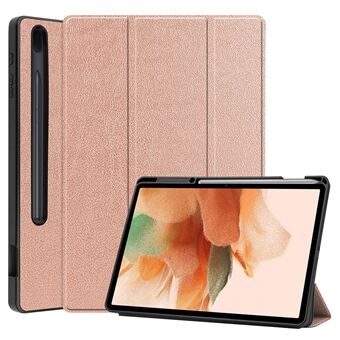 Trippelvikt Stand PU-läder + TPU inre tablettfodral Smart Case med pennfack för Samsung Galaxy Tab S7 FE SM-T730/SM-T736
