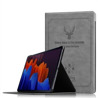 Deer Pattern Book Notebook Style PC- Stand Folio PU-läderhårt fodral för Samsung Galaxy Tab S7 Plus/Tab S7 FE/Tab S8+