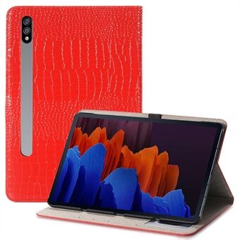 För Samsung Galaxy Tab S7 Plus/S8+/S7 FE 12,4 tums skyddsfodral Crocodile Texture Folio Flip Cover Anti-rep Scratch tablettfodral med Stand/plånboksstöd Automatisk väckning/sömn