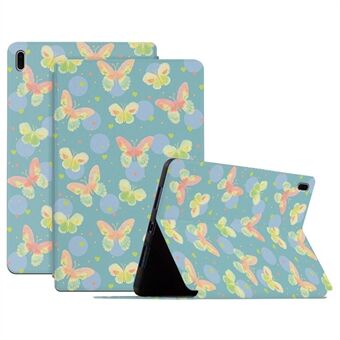 För Samsung Galaxy Tab S7 FE / Tab S7 Plus / Tab S8+ Stötsäkert fodral Butterflytryckt PU-läder surfplatta Stand med automatisk väckning/sömn