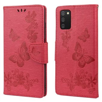 Imprint Butterfly Flower plånboksfodral med Stand för Samsung Galaxy A03s (166,5 x 75,98 x 9,14 mm)