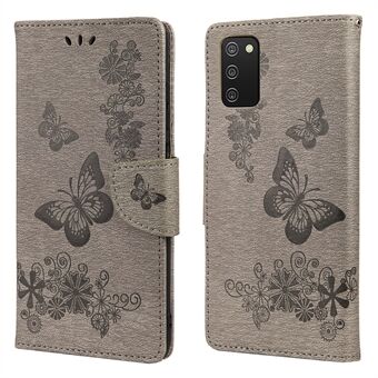 Imprint Butterfly Flower plånboksfodral med Stand för Samsung Galaxy A03s (166,5 x 75,98 x 9,14 mm)
