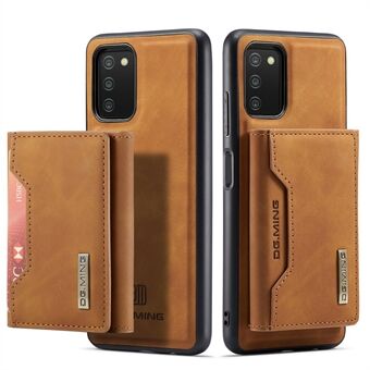 DG.MING M2 Series Retro Snygg Auto-Magnet löstagbar plånbok 2-i-1 Skyddande Hybrid Telefonfodral med Kickstand för Samsung Galaxy A03s (166,5 x 75,98 x 9,14 mm)