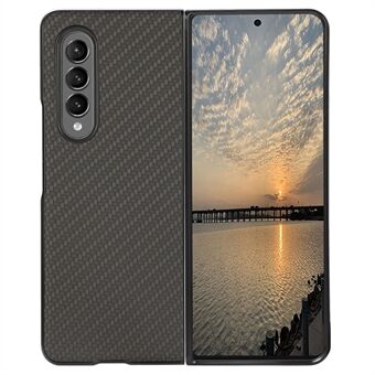 Carbon Fiber Texture Läderbelagd telefonfodral Bakskal till Samsung Galaxy Z Fold3 5G