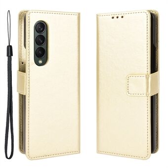 Crazy Horse Texture Stand Telefon Skyddsfodral Skal med handrem för Samsung Galaxy Z Fold3 5G