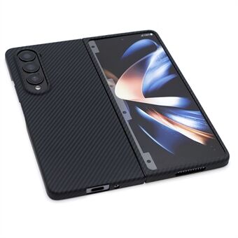För Samsung Galaxy Z Fold3 5G Aramid Fiber Back Case 600D Fine Lines Carbon Fiber Texture Telefonskal
