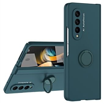 För Samsung Galaxy Z Fold3 5G Macaron Hard PC-telefonskal med framskärmsfilm Kickstand Fodralstöd Magnetisk bilfäste