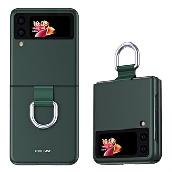 Skin-Touch Anti-Fingerprint Anti-Drop Ring Kickstand Design Telefonfodral Skal för Samsung Galaxy Z Flip3 5G