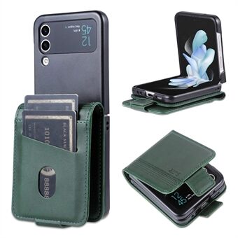 AZNS för Samsung Galaxy Z Flip3 5G Stötsäkert fodral Kohud Texture PU-läderfodral Magnetstängning Folio Flip-telefonfodral med kortplats