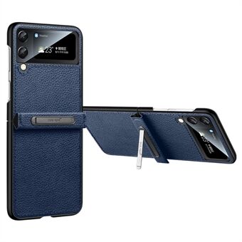 SULADA för Samsung Galaxy Z Flip3 5G PU-läderbelagd PC-telefonfodral Kickstand Anti- Scratch Folding Cover