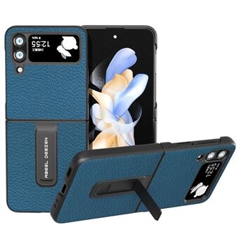 ABEEL För Samsung Galaxy Z Flip3 5G Kickstand Telefonskydd Litchi Texture Kohud Läder + PC-fodral