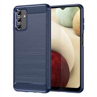För Samsung Galaxy A13 4G / 5G / A04s 1,8 mm kolfibertextur TPU-fodral Fingeravtrycksfri Scratch telefonskydd med borstad yta