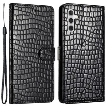 Stand för Samsung Galaxy A13 5G, Anti-kollisionstelefon Läderplånboksfodral Crocodile Texture Case med rem