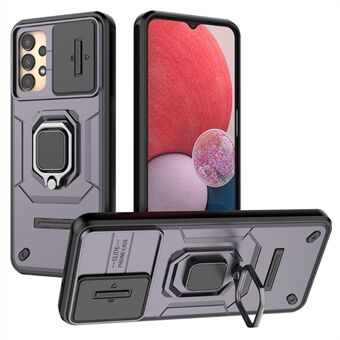 För Samsung Galaxy A13 4G / 5G fodral PC+TPU Kickstand Telefonväska med skjutlock för kamera
