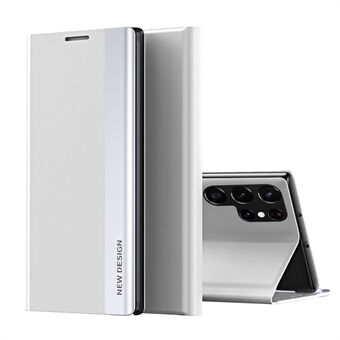 Lätt slimmad telefonfodral i PU-läder med Stand för Samsung Galaxy S22 Ultra 5G