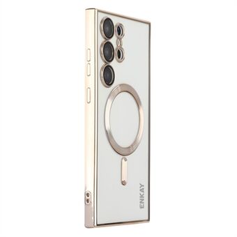 ENKAY HAT Prince För Samsung Galaxy S22 Ultra 5G Magnetisk TPU-telefonfodral Edge Kameraskydd Kompatibel med Magsafe