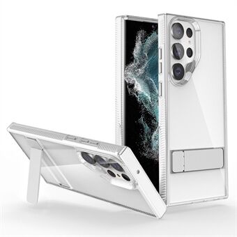 G Style för Samsung Galaxy S22 Ultra 5G Kickstand Transparent telefonfodral TPU + akryltelefonskal