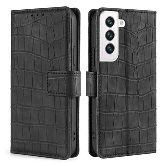Stand Crocodile Texture Plånbok Läderfodral Anti-dropp telefonskal för Samsung Galaxy S22 5G