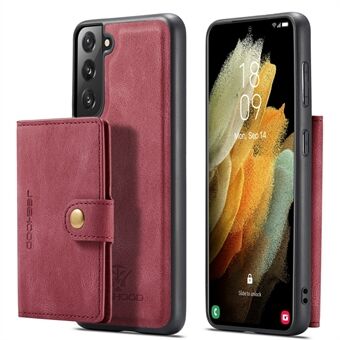 JEEHOOD Löstagbar -2-i-1 plånbok Kickstand Design Läderbelagd TPU-telefonfodral för Samsung Galaxy S22 5G