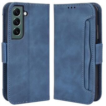 För Samsung Galaxy S22 5G Flerkortsplatser PU-läder + TPU dubbla magnetiska lås Stand Telefonfodral Skydd med plånbok