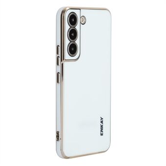 ENKAY HAT Prince För Samsung Galaxy S22 5G Mjuk TPU Elektropleringskanter Telefonfodral Exakt utskärning Kameralinsskydd Stötsäkert skal