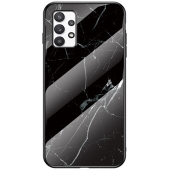 Härdat glas + PC + TPU Välskyddat Anti- Scratch Marmormönster Telefonfodral Skal för Samsung Galaxy A33 5G