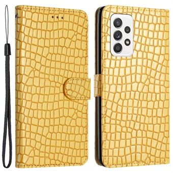 För Samsung Galaxy A33 5G läderfodral Crocodile Texture Horisontellt Stand Plånbok Telefonfodral med handrem
