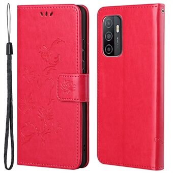 Imprinted Butterflies Flower Plånbok Funktion Telefonfodral PU Läder Stand skal för Samsung Galaxy A53 5G